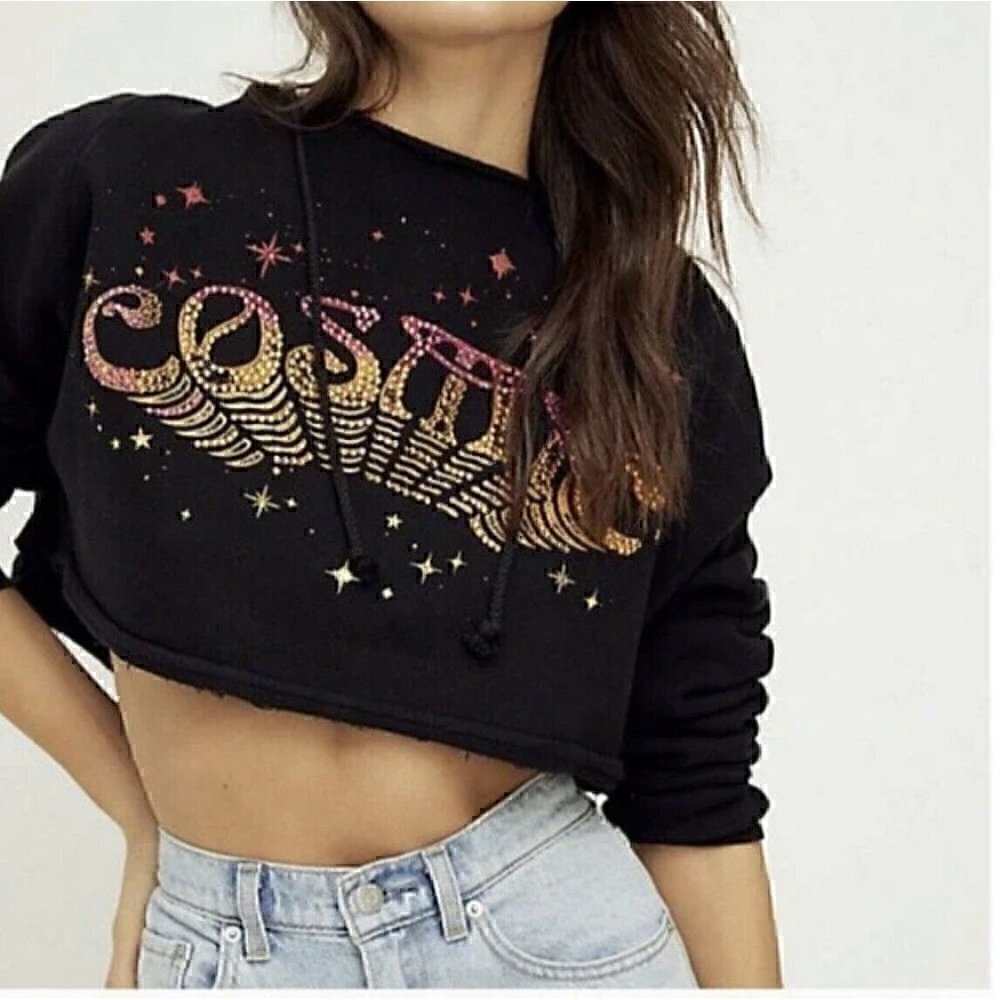 Cosmic Black Cropped Sweatshirt